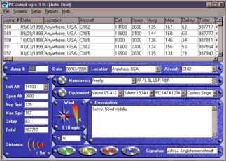 JumpLog Screen